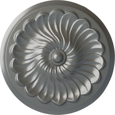 Ekena Millwork Flower Spiral Ceiling Medallion (Fits Canopies up to 2"), Hand-Painted Silver, 12 1/4"OD x 2 1/4"P CM12FLSLS